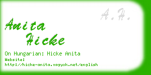 anita hicke business card